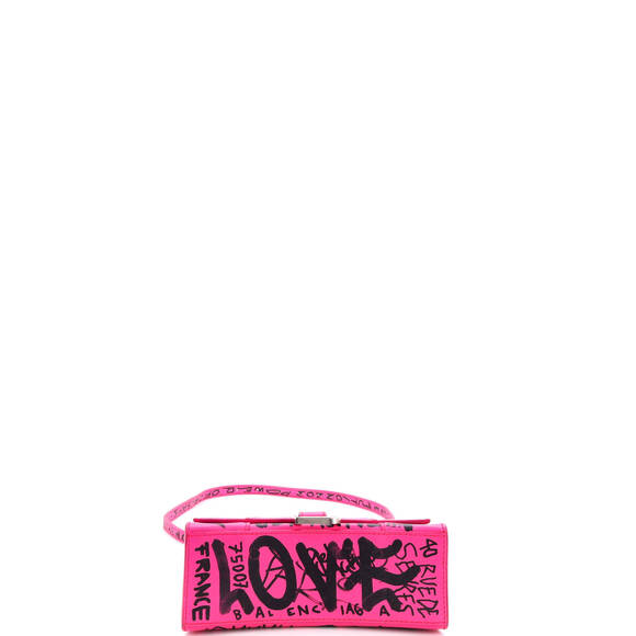 Balenciaga XS Graffiti Hourglass Top Handle Bag Leather - Picture 4 of 6